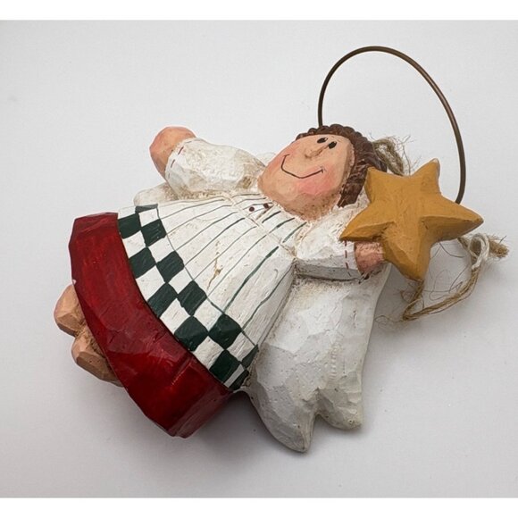Vintage Eddie Walker Angel Christmas Tree Ornament Holding Star Folk Art - Picture 4 of 7